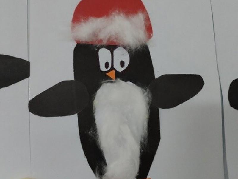 Занятие апликация «Новогодний пингвин»